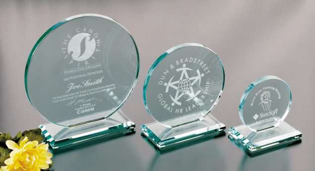 Cromwell Circle Crystal Corporate Award / Engraved Crystal Trophy - 4", 6" or 10" Decade Awards