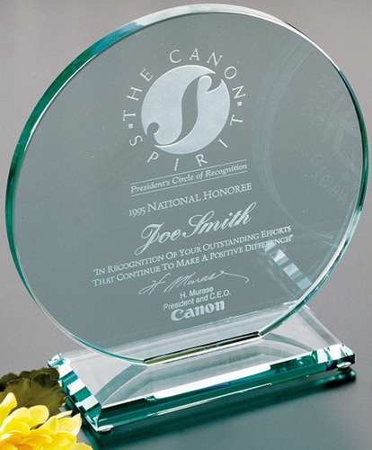 Cromwell Circle Crystal Corporate Award / Engraved Crystal Trophy - 4", 6" or 10" Decade Awards