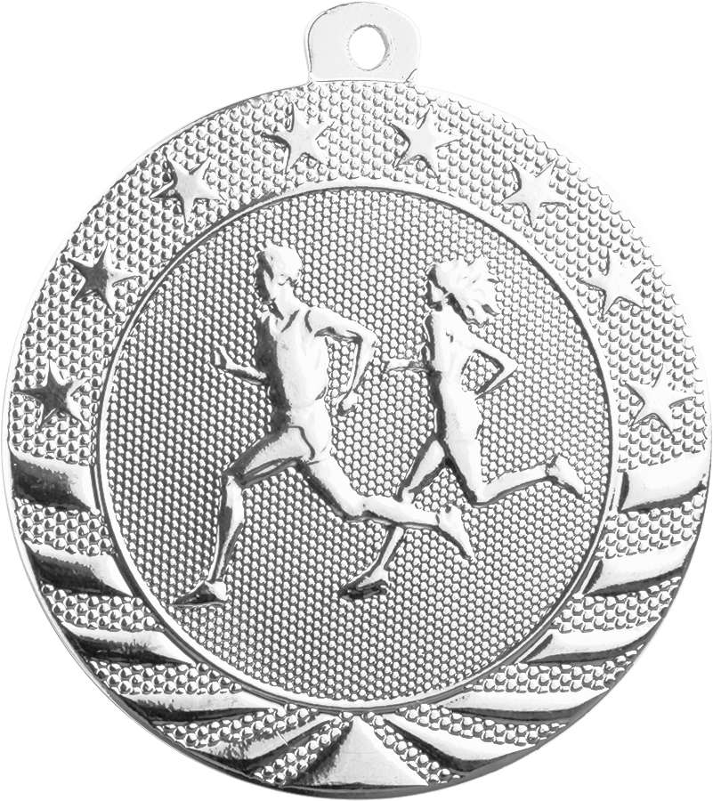 Cross Country StarBrite Medal - Gold, Silver, Bronze | Engraved StarBrite Running Medallion - 2 Inch Wide Decade Awards