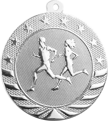Cross Country StarBrite Medal - Gold, Silver, Bronze | Engraved StarBrite Running Medallion - 2 Inch Wide Decade Awards