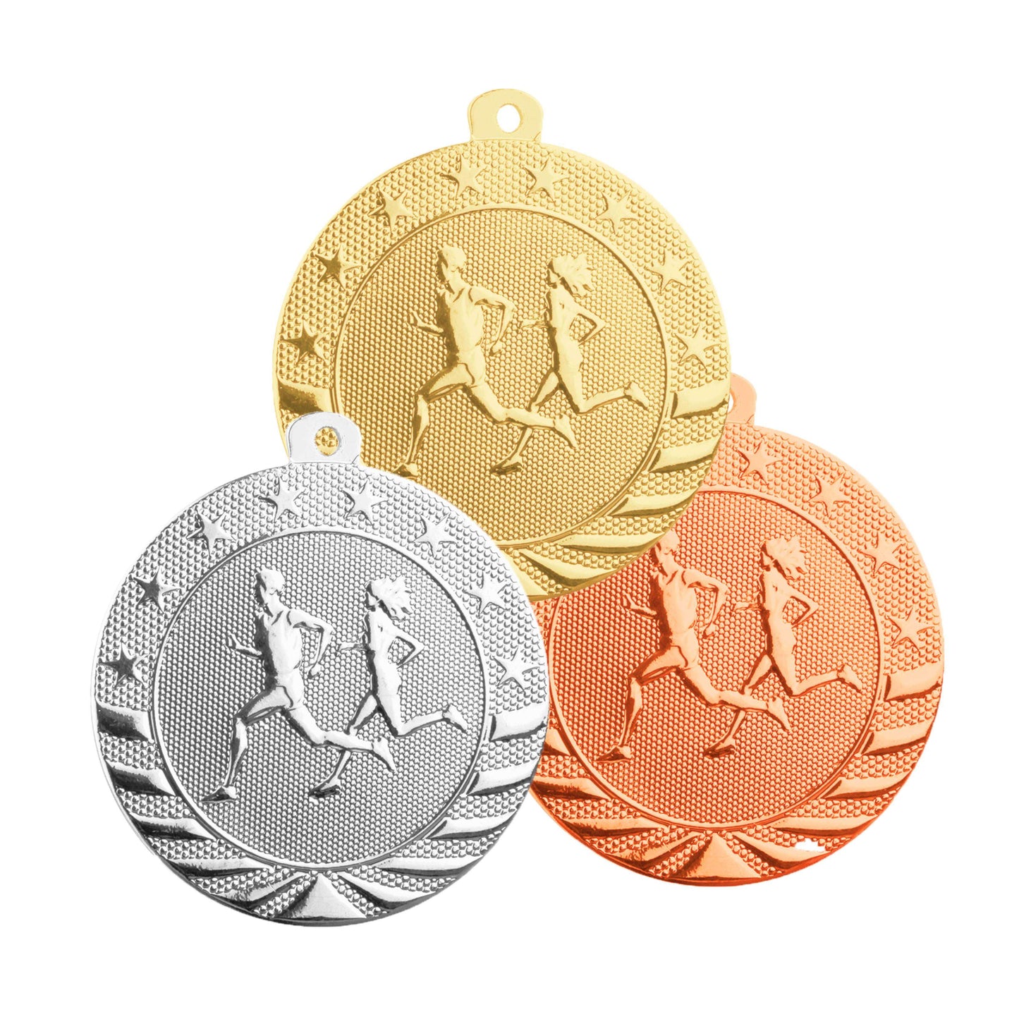 Cross Country StarBrite Medal - Gold, Silver, Bronze | Engraved StarBrite Running Medallion - 2 Inch Wide Decade Awards