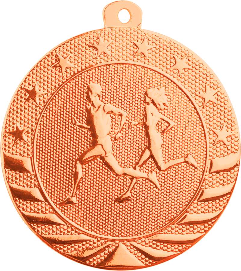 Cross Country StarBrite Medal - Gold, Silver, Bronze | Engraved StarBrite Running Medallion - 2 Inch Wide Decade Awards
