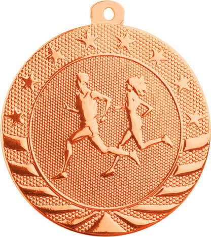Cross Country StarBrite Medal - Gold, Silver, Bronze | Engraved StarBrite Running Medallion - 2 Inch Wide Decade Awards