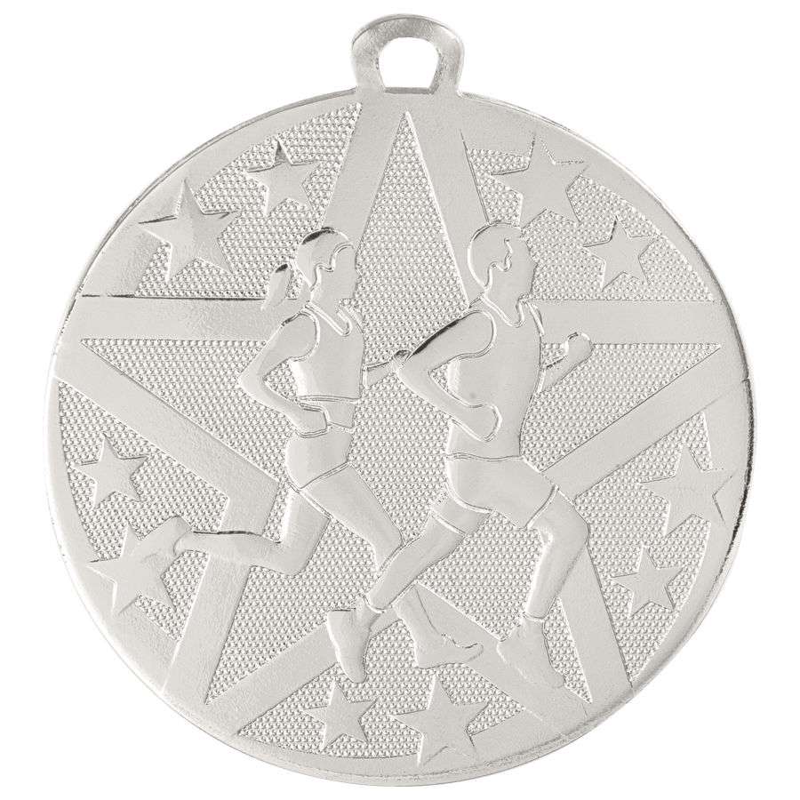 Cross Country Superstar Medal - Gold, Silver, or Bronze | Engraved Superstar Running Medallion - 2 Inch Wide Decade Awards