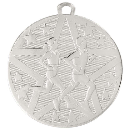 Cross Country Superstar Medal - Gold, Silver, or Bronze | Engraved Superstar Running Medallion - 2 Inch Wide Decade Awards