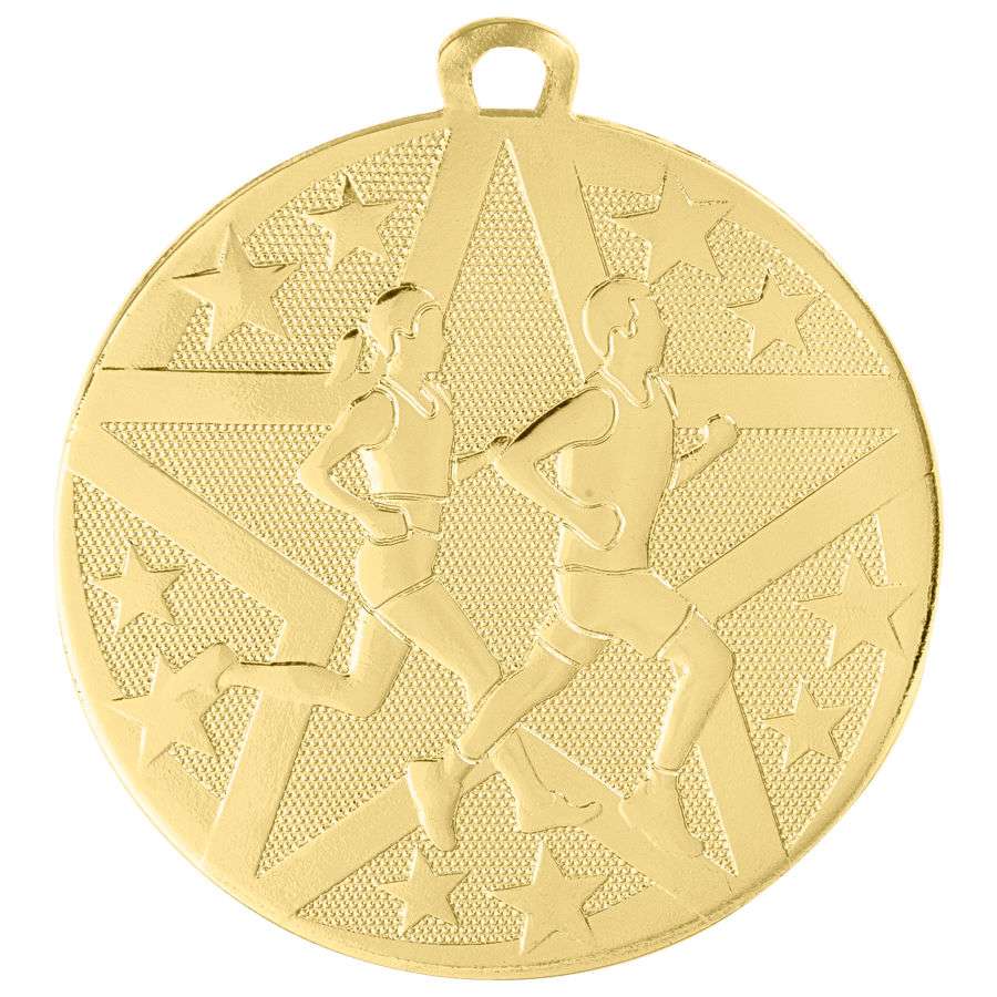 Cross Country Superstar Medal - Gold, Silver, or Bronze | Engraved Superstar Running Medallion - 2 Inch Wide Decade Awards