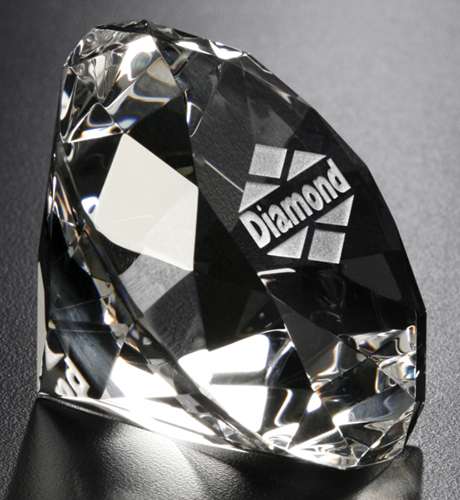 Crystal Diamond Paperweight with free custom engraving from Decade Awards