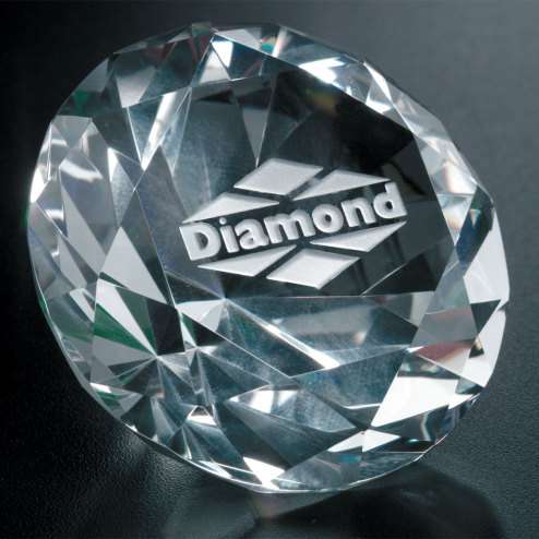 Crystal Diamond Paperweight with free custom engraving from Decade Awards