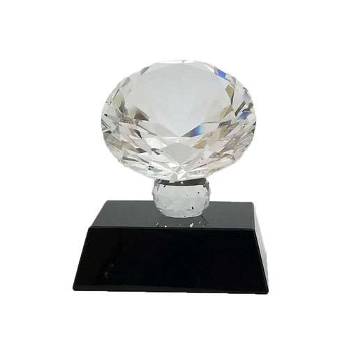 Crystal Diamond Trophy | Engraved Diamond Award - 3.75" x 3.5" Decade Awards