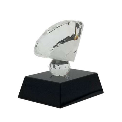 Crystal Diamond Trophy | Engraved Diamond Award - 3.75" x 3.5" Decade Awards
