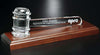 Crystal Gavel on Royal Finish Base | Engraved Crystal Gavel - 11.5" Wide Decade Awards