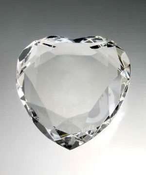 Crystal Heart Anniversary Gift | Engraved Heart Paperweight - 2.5"x 3.5" tall Decade Awards