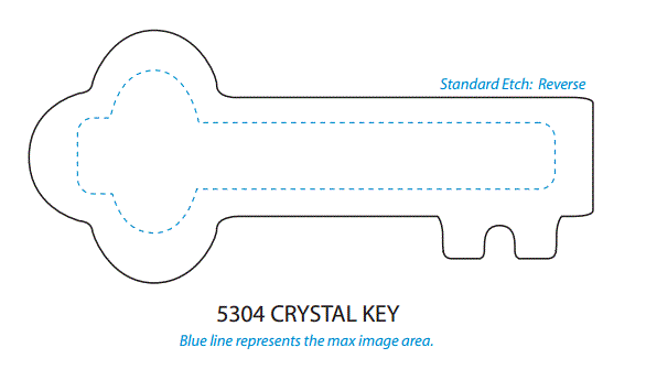 Crystal Key Corporate Award | Engraved Crystal Key - 6 inch Wide Decade Awards