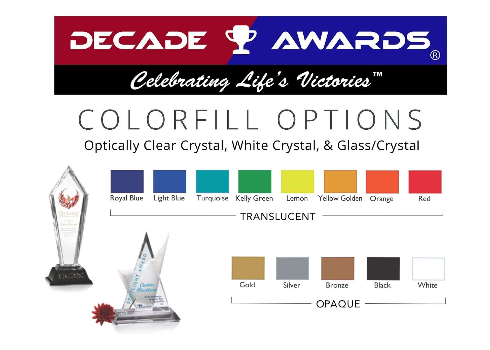 Crystal Key Corporate Award | Engraved Crystal Key - 6 inch Wide Decade Awards