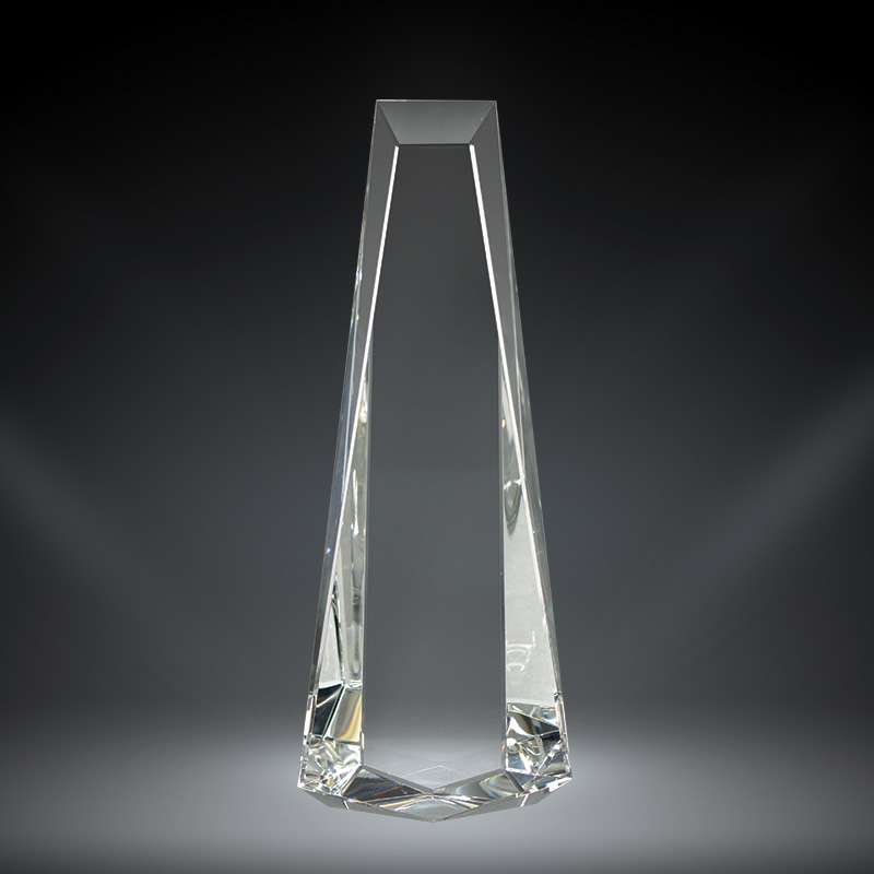 Crystal Monument Award | Engraved Crystal Award - 12 Inch Tall Decade Awards