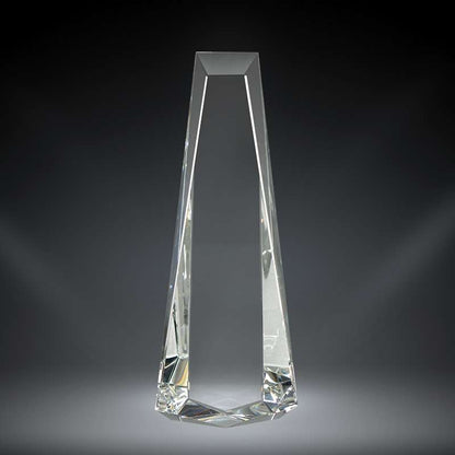 Crystal Monument Award | Engraved Crystal Award - 12 Inch Tall Decade Awards