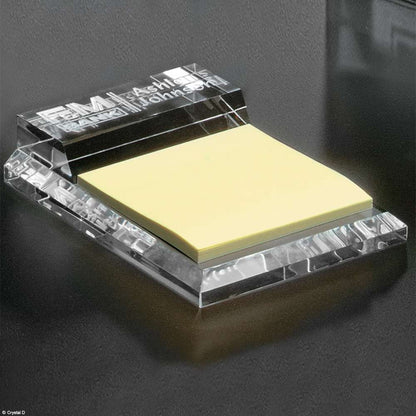 Crystal Notepad Holder - Kelsey | Engraved Crystal Note Holder - 3.5" W x 1" H x 5" D Decade Awards