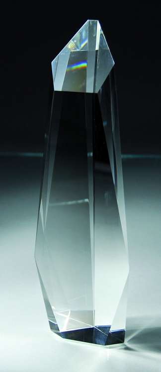 Crystal Obelisk Award - 12 Inch Tall | Engraved Crystal Award Decade Awards