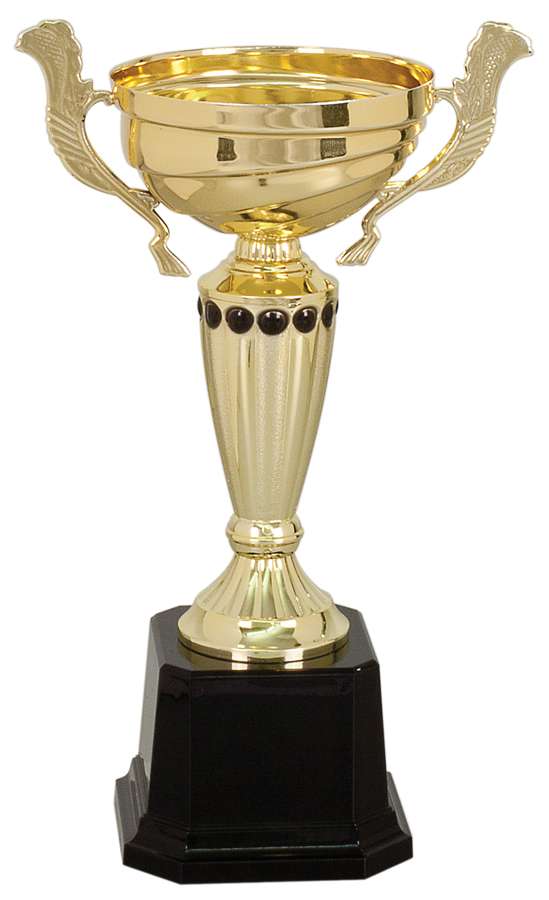 Cup Trophy - Gold | Engraved Classic Gold Cup Award with Accent - 10" or 14.5" Decade Awards