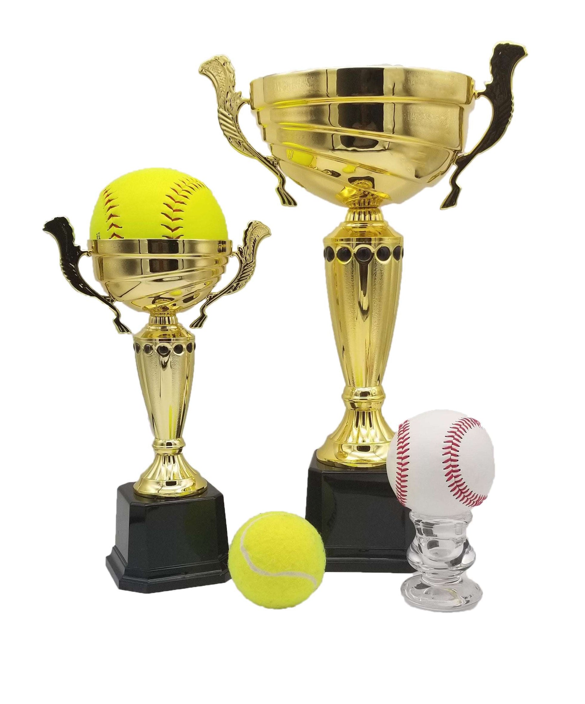 Cup Trophy - Gold | Engraved Classic Gold Cup Award with Accent - 10" or 14.5" Decade Awards