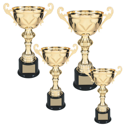 Cup Trophy - Gold or Silver | Engraved Champion's Love Cup Award - 10", 11.5", 13" or 14.5" Tall Decade Awards