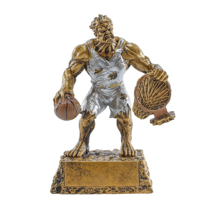 Basketball Monster Trophy | Engraved Basketball Beast Award - 6.75 Inch Tall Decade Awards