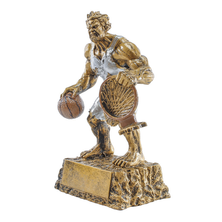 Basketball Monster Trophy | Engraved Basketball Beast Award - 6.75 Inch Tall Decade Awards