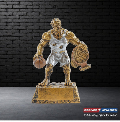Basketball Monster Trophy | Engraved Basketball Beast Award - 6.75 Inch Tall Decade Awards