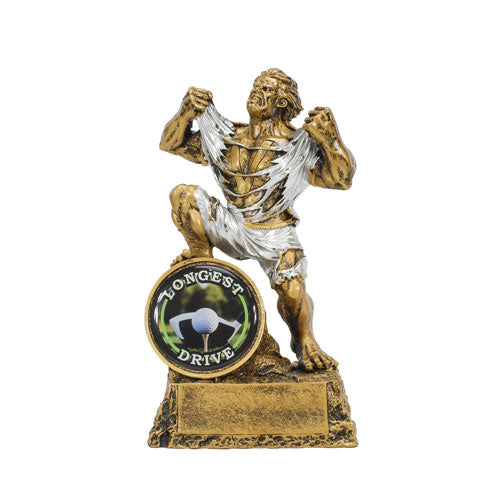Longest Drive Golf Monster Trophy | Engraved Monster Golf Trophy - 6.75 Inch Tall Decade Awards