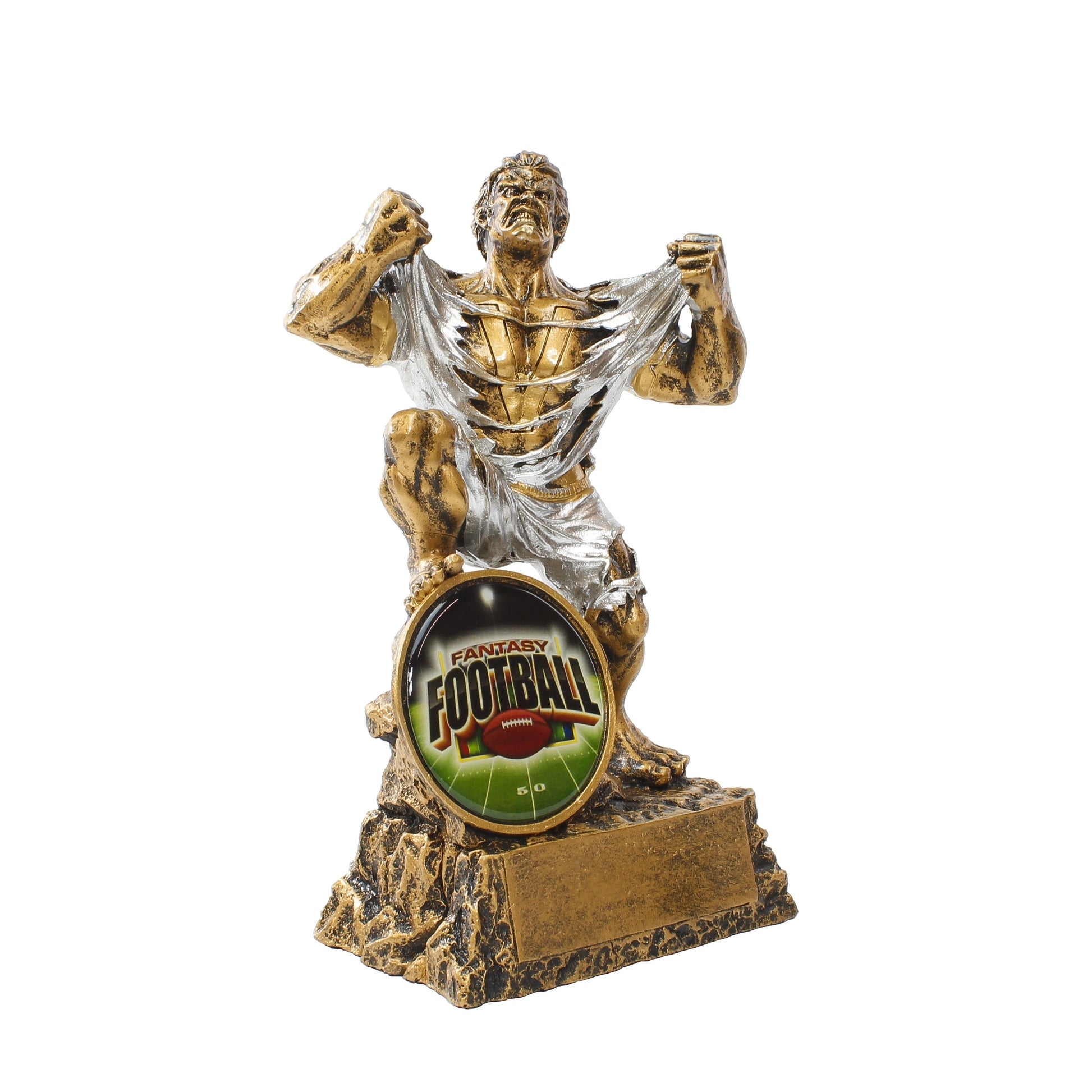Fantasy Football Shield Monster Trophy | Engraved FFL Beast Award - 6.75 Inch Tall Decade Awards