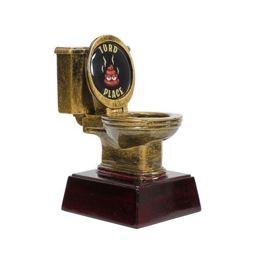 fantasy football turd helmet Gold Toilet Trophy, Turd Place