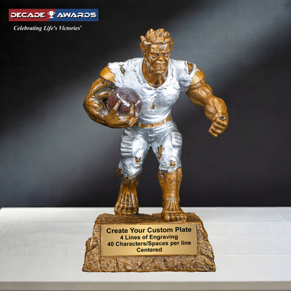 Personalized Monster Football Trophy - Beast Mode Football Award - 6.75 or 9 Inch