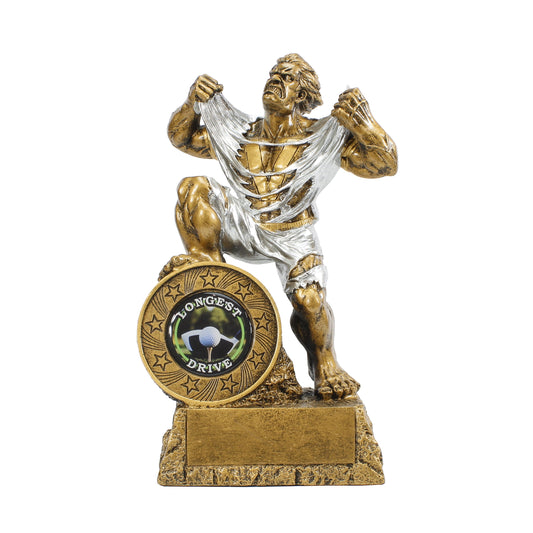 Golf LARGE Longest Drive Monster Trophy - 9.5 Inch Tall