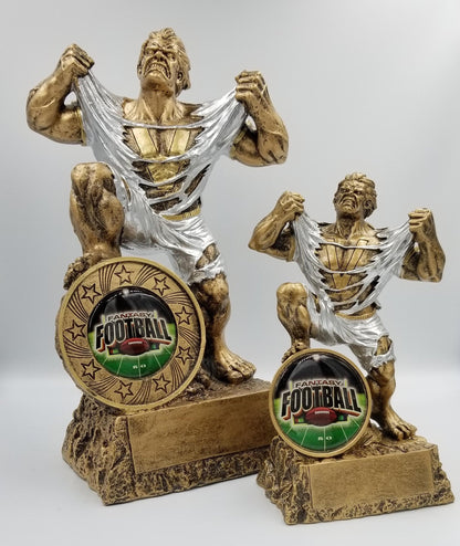 Fantasy Football League LARGE Monster Trophy | Engraved FFL GIANT Beast Award - 9.5 Inch Tall 
