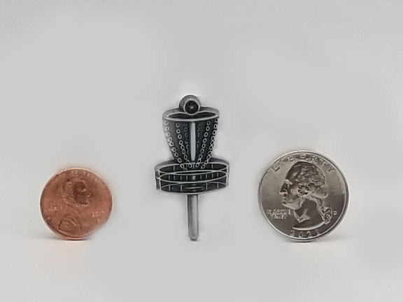 Disc Golf Lapel Pin | Letter Jacket Disc Golf Pin  - 1.5" Tall