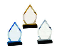 Diamond Impress Acrylic Award - Blue, Gold or Silver | Engraved Corporate Award - 8 Inch Tall Decade Awards