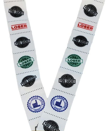 Toilet Seat Medal and TP Ribbon | Silver or Gold | Assorted Insert Options | Award of Shame