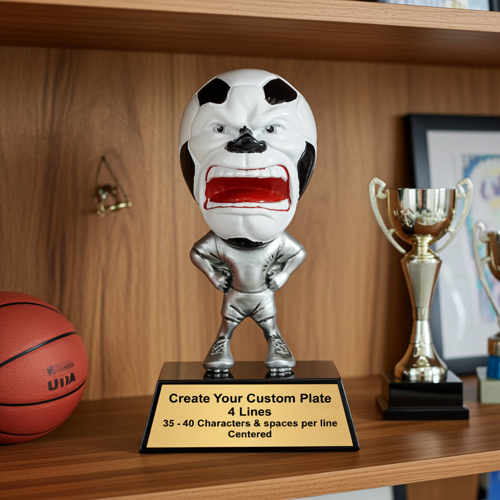 Personalized Soccer Trophy | Game Face Soccer Award | 6.25 Inch