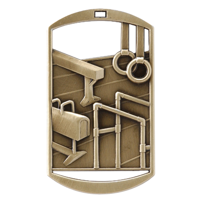 Personalized Gymnastics Medal with Ribbon | Gold, Silver or Bronze | Gymnast Dog Tag Medal | 1.5 x 2.75 Inches Wide