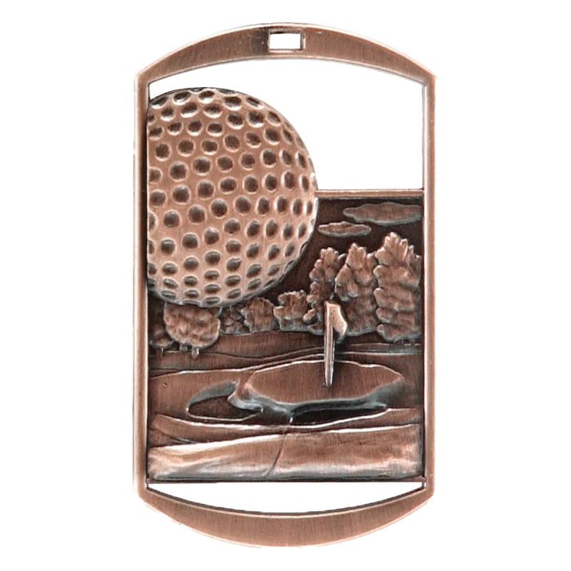Personalized Golf Medal with Ribbon | Gold, Silver or Bronze | Golf Dog Tag Medal | 1.5 x 2.75 Inches Wide