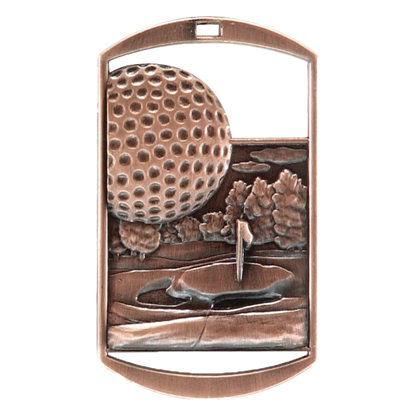 Personalized Golf Medal with Ribbon | Gold, Silver or Bronze | Golf Dog Tag Medal | 1.5 x 2.75 Inches Wide