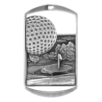 Personalized Golf Medal with Ribbon | Gold, Silver or Bronze | Golf Dog Tag Medal | 1.5 x 2.75 Inches Wide