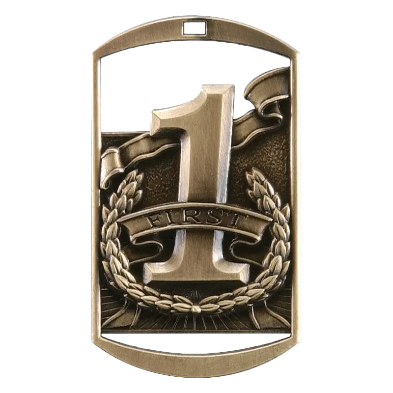 Personalized 1st 2nd 3rd Place Medal with Ribbon | Gold Silver Bronze | Dog Tag | 1.5 x 2.75 Inch