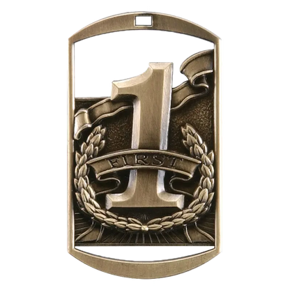 Personalized 1st 2nd 3rd Place Medal with Ribbon | Gold Silver Bronze | Dog Tag | 1.5 x 2.75 Inch