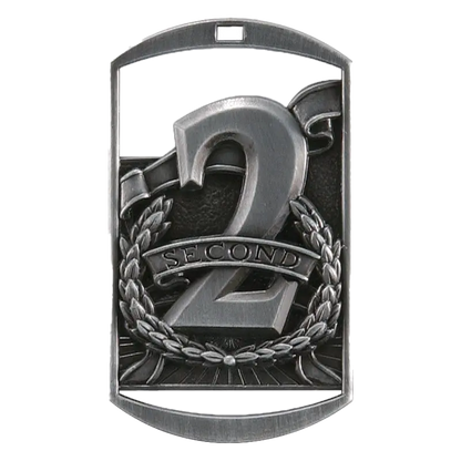 Personalized 1st 2nd 3rd Place Medal with Ribbon | Gold Silver Bronze | Dog Tag | 1.5 x 2.75 Inch
