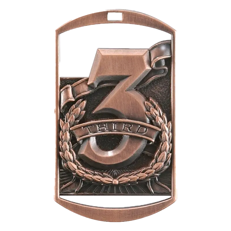Personalized 1st 2nd 3rd Place Medal with Ribbon | Gold Silver Bronze | Dog Tag | 1.5 x 2.75 Inch