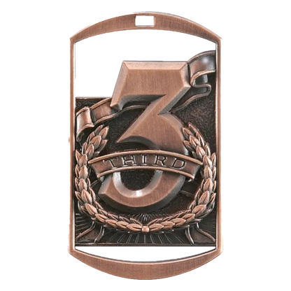 Personalized 1st 2nd 3rd Place Medal with Ribbon | Gold Silver Bronze | Dog Tag | 1.5 x 2.75 Inch