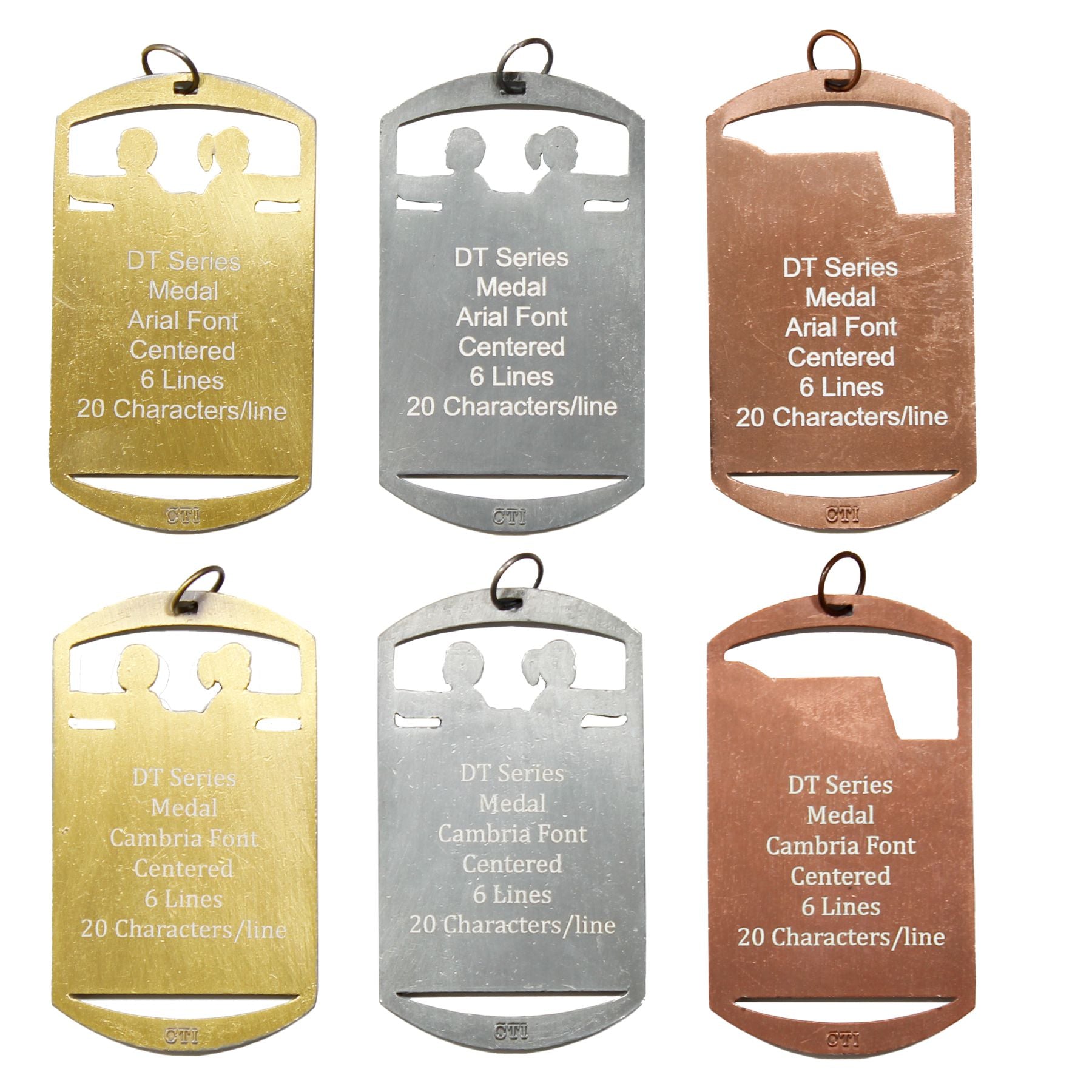 Gold silver or bronze 1st 2nd or 3rd place dog tag medal with ribbon and free custom engraving for any competition by Decade Awards