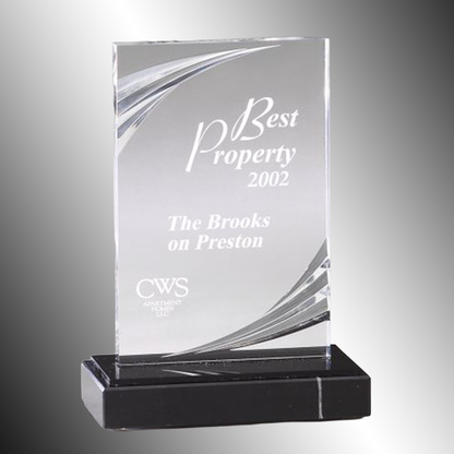 Nouveau Acrylic Trophy | Personalized Corporate Award | 7 or 8 Inches Tall