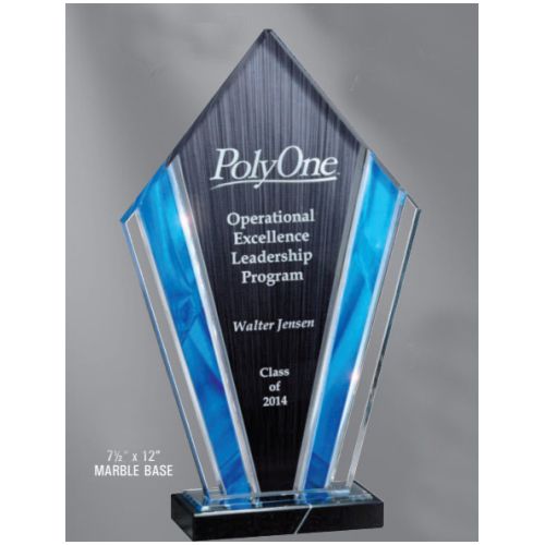 Art Deco Acrylic Trophy | Personalized Deco Tower Award - 12" x 7"
